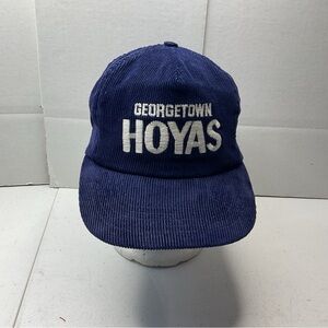 Vintage Georgetown Hoyas Corduroy Snapback Hat Cap 1980s NCAA Big East